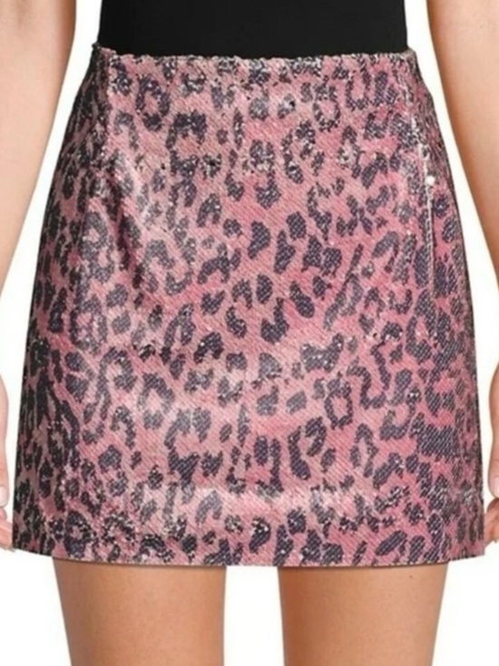 Free People Dresses & Skirts - FREE PEOPLE PINK CHEETAH SEQUIN MINI SKIRT - NWT!